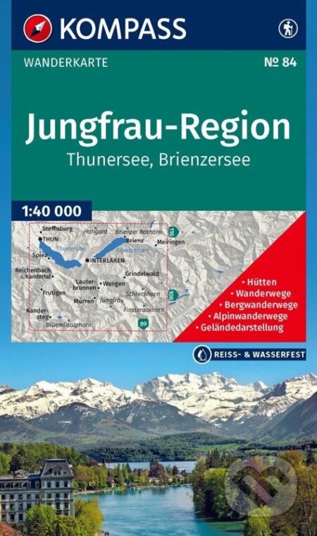 84 Jungfrau-Region, Thunersee, Brienzersee 1: 40 000