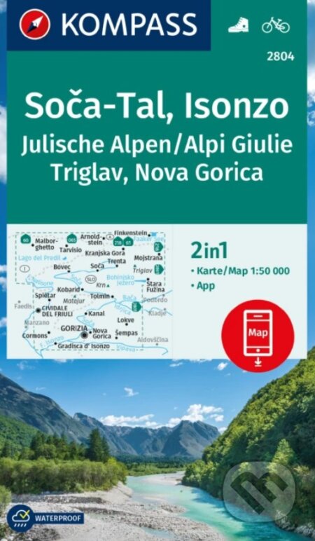 Soča-Tal, Isonzo, Julische Alpen, Triglav 1: 50 000