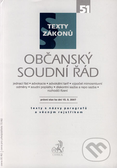 Občanský soudní řád (Texty s názvy paragrafů a věcným rejstříkem) - kniha z kategorie Právo