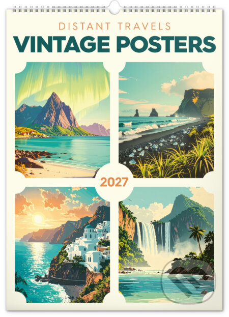 NOTIQUE Nástenný kalendár Vintage posters – distance travel (Vintage plagáty – ďaleké kraje) 2027 (Notique). Notique, 2026
