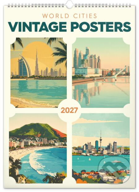 NOTIQUE Nástenný kalendár Vintage posters – world cities (Vintage plagáty – svetové mestá) 2027 (Notique). Notique, 2026