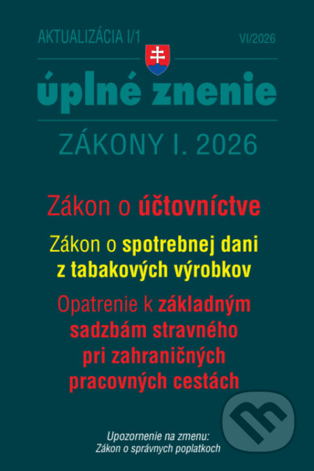 Kniha: Aktualizácia I/1 / 2026 - Daňové a účtovné zákony (Poradca s.r.o.). Poradca s.r.o., 2026