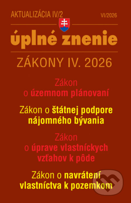 Kniha: Aktualizácia IV/2 / 2026 - Stavebný zákon – územné plánovanie (Poradca s.r.o.). Poradca s.r.o., 2026