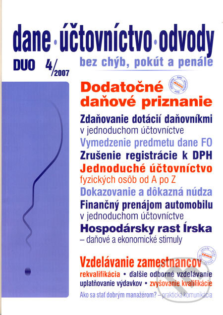 Dane, účtovníctvo, odvody 4/2007, Poradca s.r.o., 2007