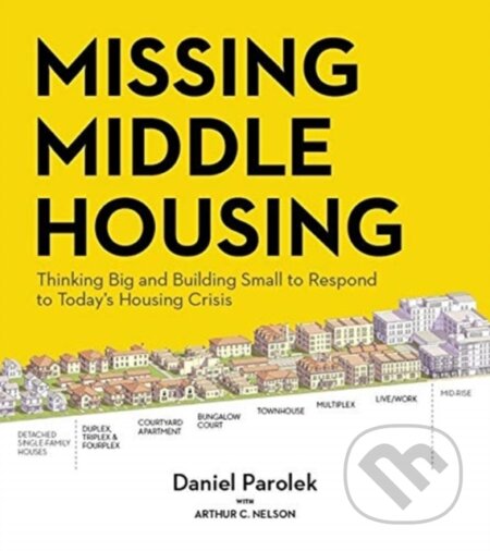 Kniha: Missing Middle Housing (Daniel Parolek). Island Press, 2020
