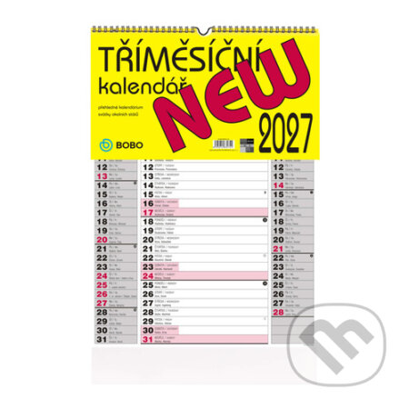 New 2027 - nástěnný kalendář (BOBO BLOK). BOBO BLOK, 2026