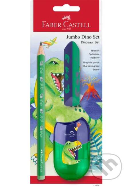 Dino Grafitová ceruzka Jumbo+guma+strúhadlo, set (Faber-Castell). Faber-Castell