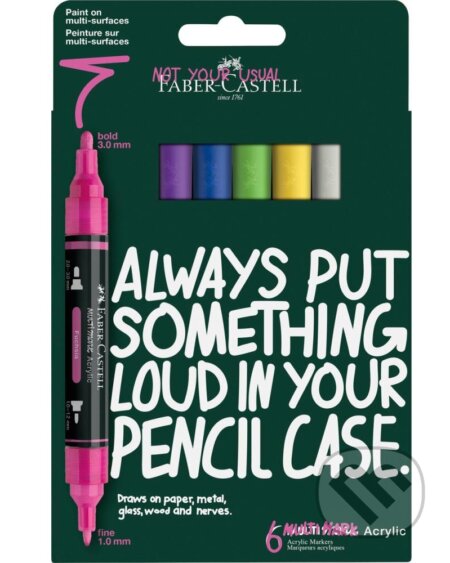 Akrylové popisovače multimark Set 6 Vibrant (Faber-Castell). Faber-Castell