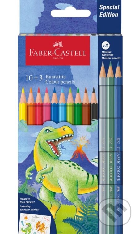 Dino Pastelky Colour Classic set 10+3 Metallic (Faber-Castell). Faber-Castell