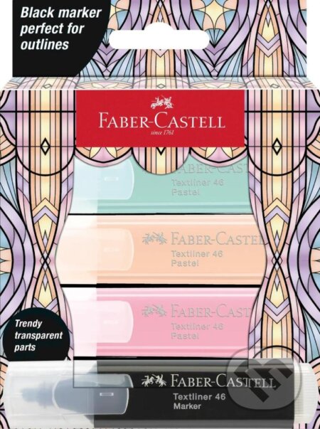 Zvýrazňovač Pastel Glassy 3+1 set (Faber-Castell). Faber-Castell