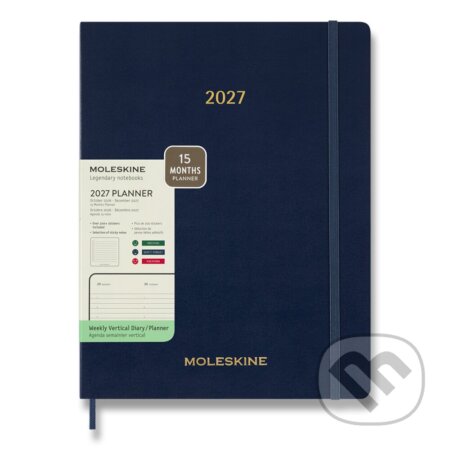 Moleskine – 15-mesačný vertikálny týždenný diár Essential 2027 (tmavomodrý) (Moleskine). Moleskine, 2026