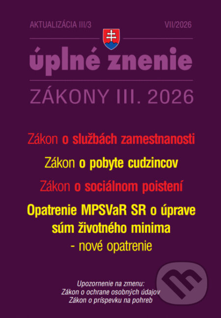 Kniha: Aktualizácia III/3 / 2026 - Zamestnanosť (Poradca s.r.o.). Poradca s.r.o., 2026