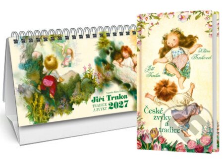 Trnkův stolní kalendář 2027 + České zvyky a tradice (Klára Trnková a Jiří Trnka). Studio Trnka, 2026