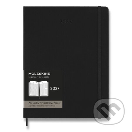 Moleskine – 12-mesačný týždenný vertikálny diár PRO 2027 (čierny) (Moleskine). Moleskine, 2026