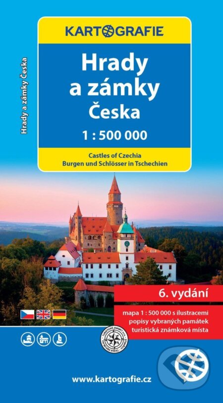 Kniha: Hrady a zámky Česka 1:500 000 (Kartografie Praha). Kartografie Praha, 2026