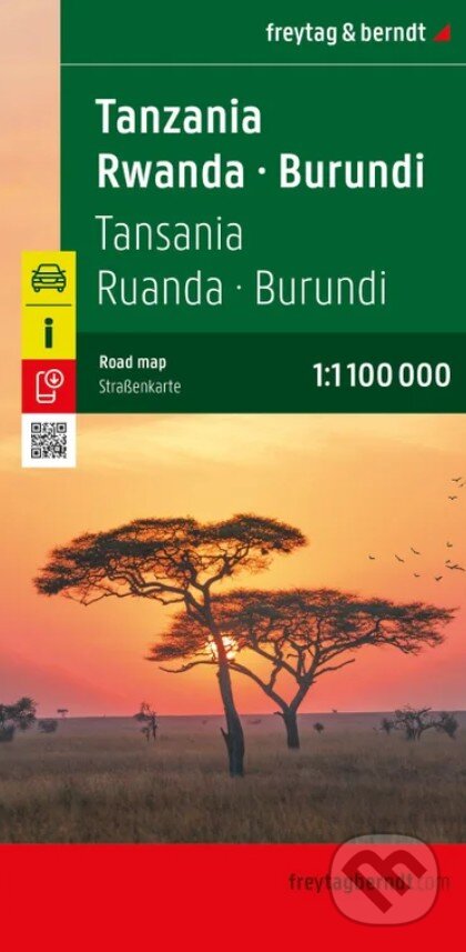 Tanzánia, Rwanda, Burundi 1: 1 100 000 (freytag&berndt). freytag&berndt, 2026