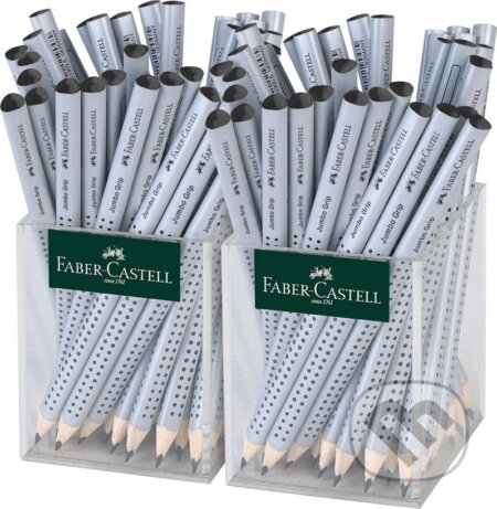 Grafitová ceruzka Grip Jumbo/ B strieborná, stojančeky 36+36 ks (Faber-Castell). Faber-Castell