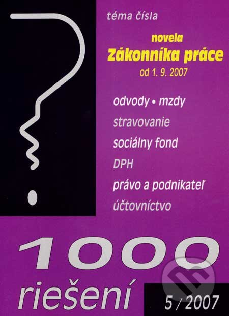 1000 riešení 5/2007, Poradca s.r.o., 2007