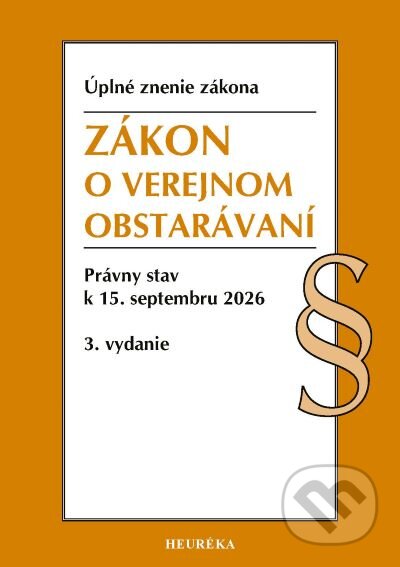 Kniha: Zákon o verejnom obstarávaní (Heuréka). Heuréka, 2026