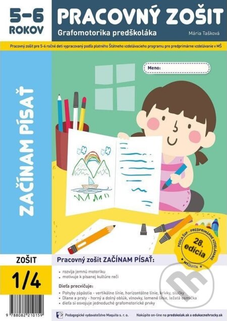 Kniha: Začínam písať - Grafomotorika predškoláka (Mária Tašková). Maquita, 2026