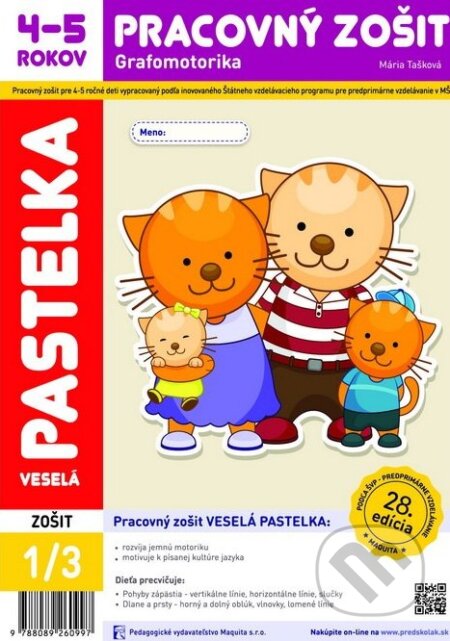 Kniha: Veselá pastelka  - Grafomotorika (Mária Tašková). Maquita, 2026