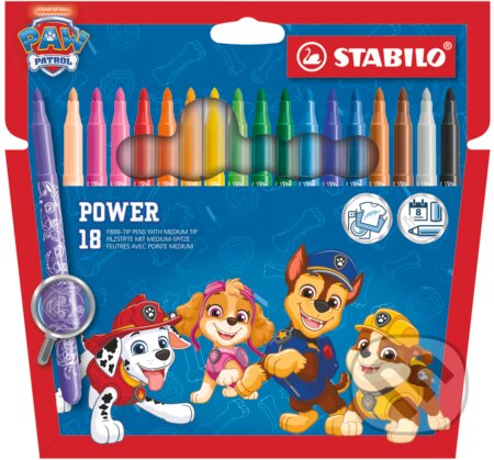 Vláknová fixka - STABILO power PAW Patrol - 18 ks súprava - s potlačou PAW Patrol (STABILO). STABILO, 2026