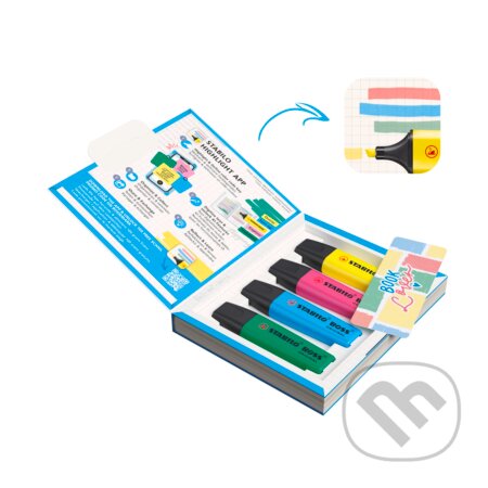 Zvýrazňovač - STABILO BOSS ORIGINAL BOOKLOVER Set - 4 ks súprava - ideálna pre aplikáciu STABILO Highlight App (STABILO). STABILO, 2026