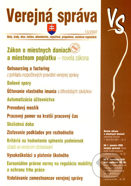 Verejná správa 13/2007, Poradca s.r.o., 2007