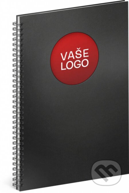 Notes Twin černý/červený (linkovaný)