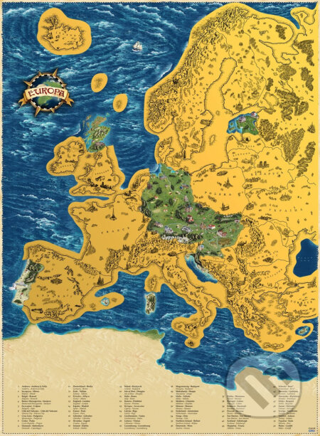 Stieracia mapa Európy Deluxe, Giftio, 2018