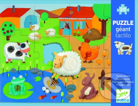 Obrovské puzzle: Farma s rozličnými plochami na rozvíjanie hmatu, Djeco, 2019
