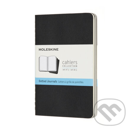 Moleskine - zošity čierne (sada 3 ks) (malé, bodkované)