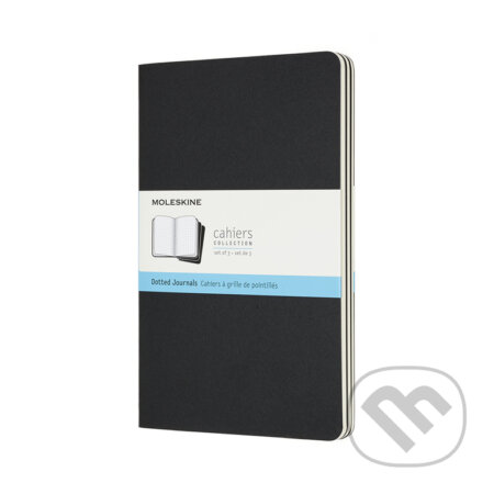 Moleskine - zošity čierne (sada 3 ks) (stredné, bodkované)