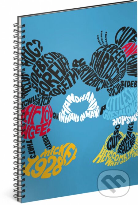 Spirálový blok Mickey – Kiss (linkovaný, A4)