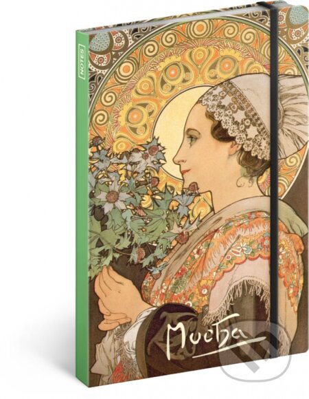 Notes Alfons Mucha – Bodlák (linkovaný s gumičkou na uzavření)