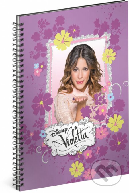 Spirálový blok Violetta – Flowers (linkovaný, A5)