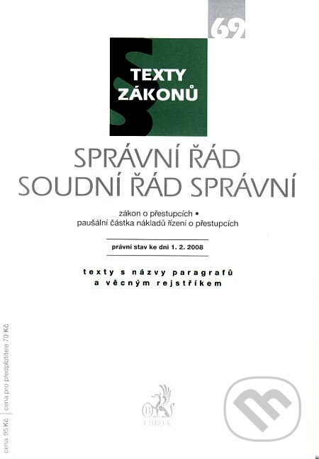 Kniha: Správní řád, soudní řád správní (C. H. Beck). C. H. Beck, 2008