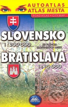 Slovensko 1:200 000, Bratislava 1:10 000, Mapa Slovakia, 2008