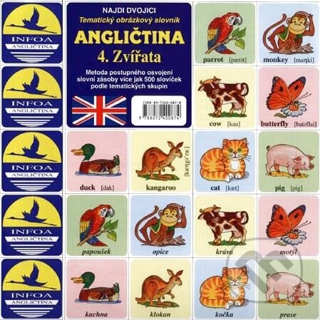 Angličtina 4.: Zvířata - hra z kategorie Karty, pexeso