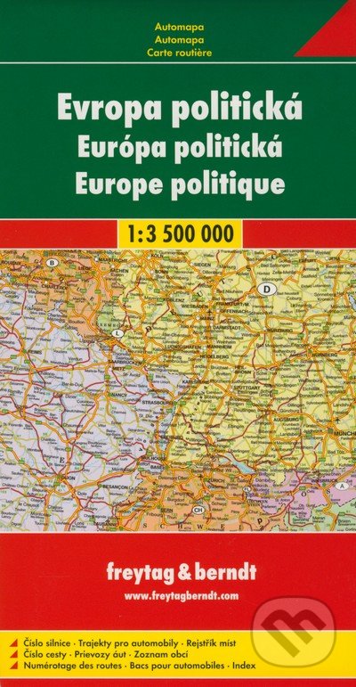 Európa politická 1:3 500 000, freytag&berndt, 2018