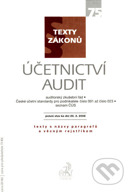 Účetnictví, audit, C. H. Beck, 2008