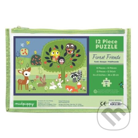 Puzzle Lesné zvieratá 12ks vo vrecku, Mudpuppy