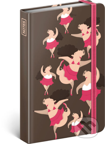 Notes Piggie (linkovaný s gumičkou na uzavření)