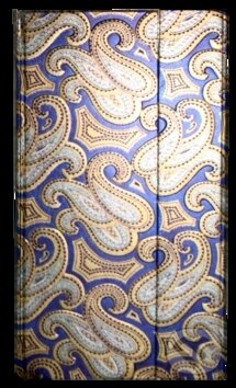 Zápisník s magnetickou klopou 100x180 mm modrý se zlatostříbrným ornamentem, Eden Books, 2015