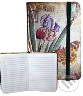 Zápisník s gumičkou 95x140 mm motýli na kosatcii A, Eden Books, 2016