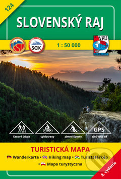 Slovenský raj 1:50 000 - turistická mapa č. 124, VKÚ Harmanec, 2017