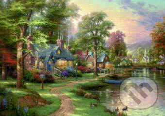 Pri jazere - Thomas Kinkade - puzzle z kategorie Přírodní scenérie