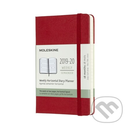 Moleskine – 18-mesačný horizontálny diár červený 2019/2020, Moleskine, 2019