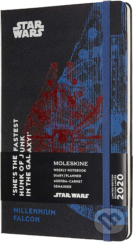 Moleskine – 12-mesačný plánovcí diár čierny Star Wars - Millennium Falcon 2020, Moleskine, 2019