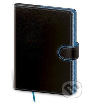 Zápisník Flip M linkovaný černo/modrý, Helma